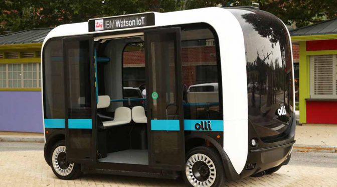 ＩＢＭの人工知能と連携した３Ｄプリント製自動運転バス「Ｏｌｌｉ」が公開される
