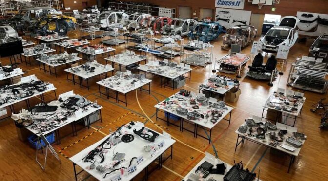 三洋貿易、国内最大級のEV分解部品の展示場をリニューアル